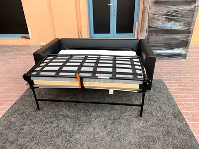 Ikea black leather sofa bed