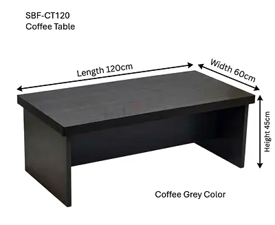 Coffee Table 120cm - Grey Wooden Low Table