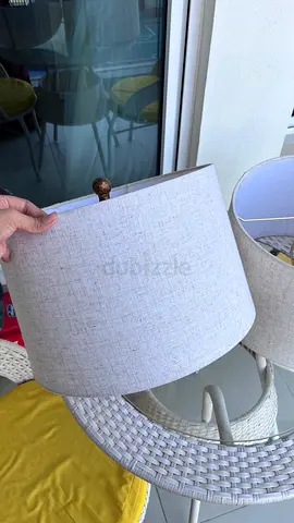 Matching Pair Linen Lamp Shades — Large
