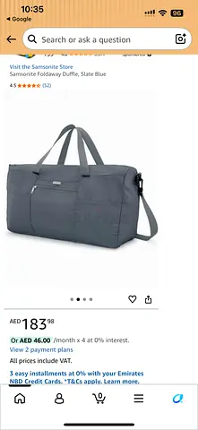 Samsonite Foldaway Duffel Bag -  Travel Duffel