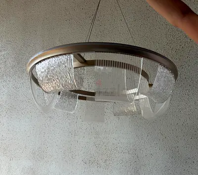 Modern circular hanging light fixture - new