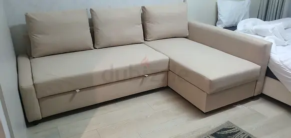 L shape sofa cum bed storage like new condition