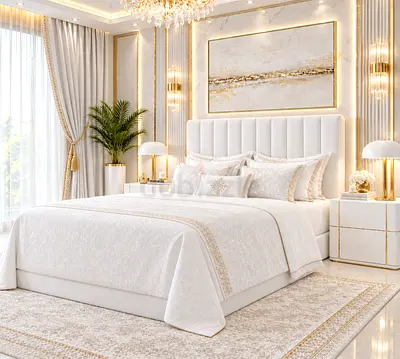New Upholstered king Bed with mattress king size bed frame luxury storage bed new Beige double bed