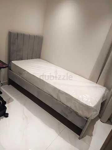 New Grey Single Bed Including Mattress