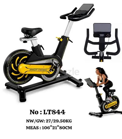 Indoor Spin Bike with Adjustable Seat and LCD Console — Good Condition