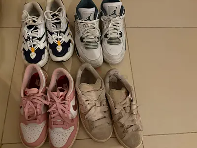 Nikee shoes (Jordan 4s/ air max/ Nike/ pink campus) shoe bundle