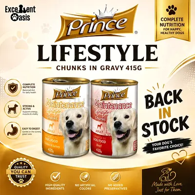 Prince Lifestyle Maintenance Dog Food Chunks in Gravy 2 x 415g (Back in Stock)