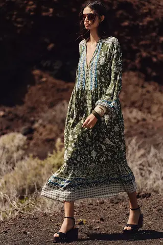 Zara Boho Printed Midi Dress