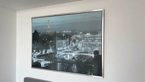 Large Framed Black & White Paris Cityscape Print