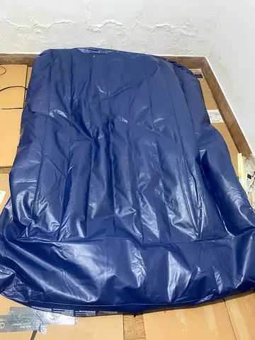 Used Inflatable Air Mattress For Camping with air pump - Single/Portable, Dark Blue
