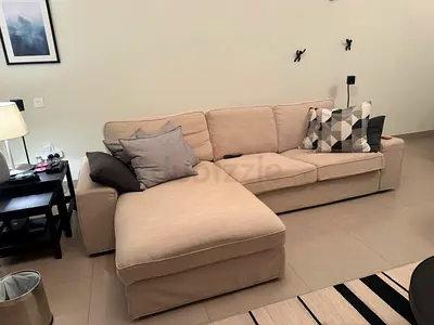3-seater couch L-shape Beige Color