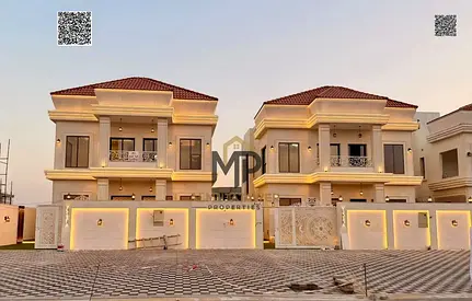 Classic-Style Villa for Sale in Al Helio 2 – Ajman | Main Road Location | Large Front Setback | 4 Bedrooms + Majlis + 2 Living Areas + Maid’s Room | F