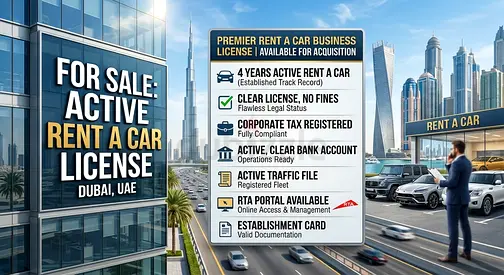 Rental car license for sale