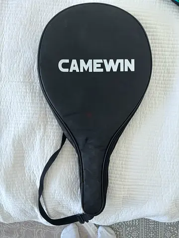 Camewin Padel Racket Carbon Fiber Diamond Shape with Bag Included - White and Black