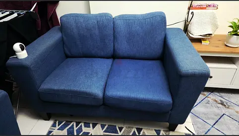 Blue 2-seater Fabric Sofa in Good Condition