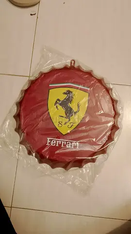 Ferrari metal bottle-cap wall sign (new, sealed) | Number plates |