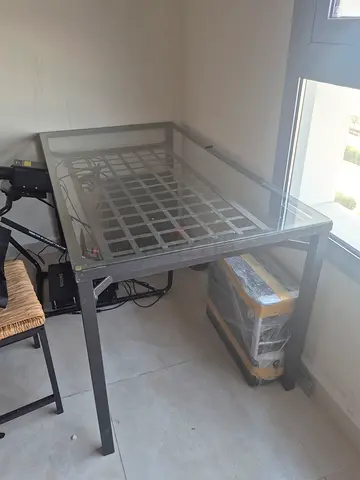 Glass table and 4 chairs set