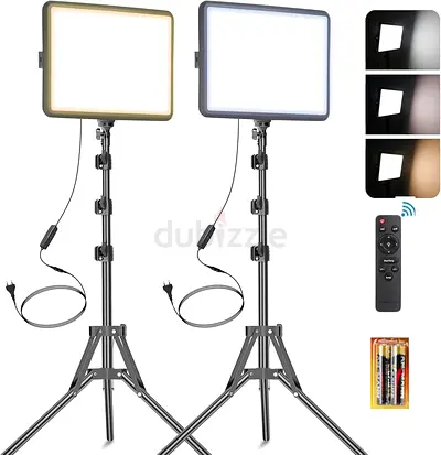 LED FILL LIGHTS DUO - Brand New - 2 Lights, Stands & Remote