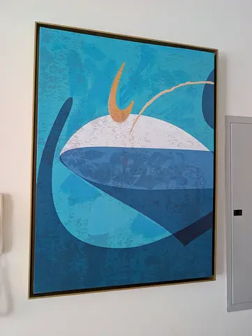101x 76 Framed Abstract Blue Modern Art Painting