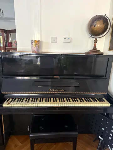 Upright Piano (Schweizerstein) in black wood
