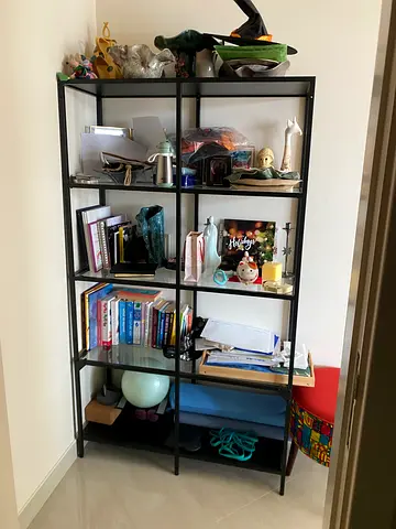 Ikea vittsjo shelving unit black brown glass 100cmx175cm