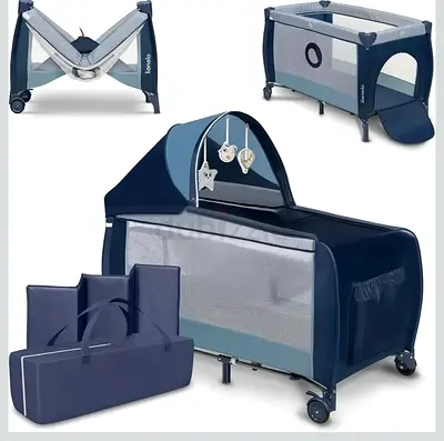Portable Playard / Travel Cot with Changing Station and Carry Bag