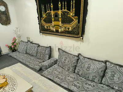 Traditional floor seating cushions set with paisley pattern (majlis style) with other accessories