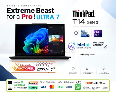 ● THINKPAD T14 GEN5 -Ultra 7 + NPU  Extreme Speed Flawless - more x1 carbon yoga p14s xps nano elite