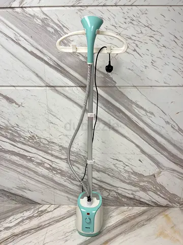 Handheld/Stand Garment Steamer - Light Blue, Good Condition