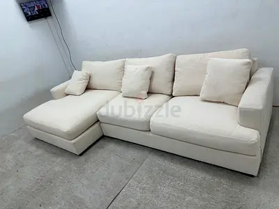 Pottery barn beige color lshape sofa