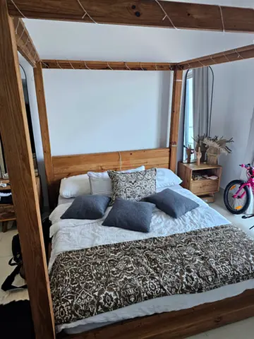 Natural wooden bed