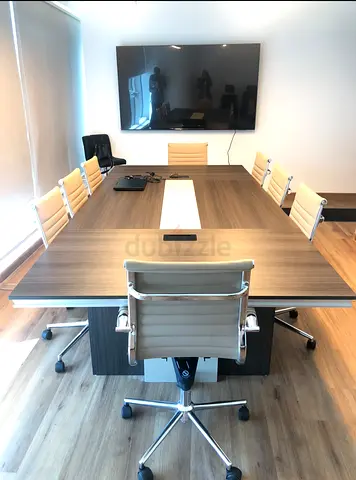Modern 8-Seat Conference Table with Executive Chairs