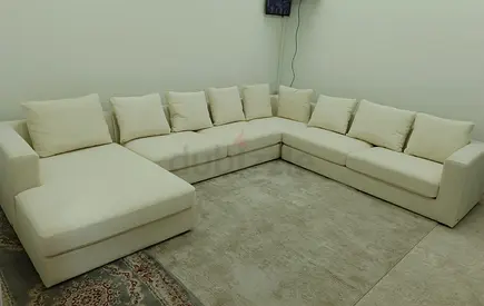 The One Brand cream white color Ushape sofa
