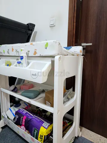 Baby Changing Table with Storage Shelves and Removable Tray