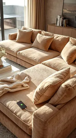 Modern fluffy 4 seater L shape Sofa