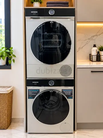 Free Delivery- SIEMENS iQ700 9KG Washer 9KG 💯 Dryer Separate Set Full Touch Penal Control 60x60 cm