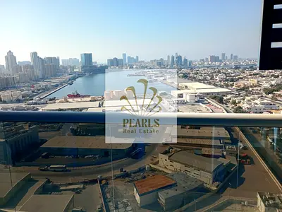 Luxury 1BR for Annual Rent in a New Tower in Mushairif, Ajman, Open Sea View, Balcony, Central AC, 2 Bathrooms & Free Parking.