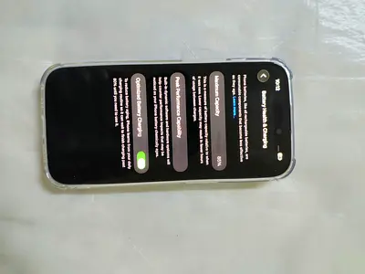 iPhone in clear case — used, battery health shown