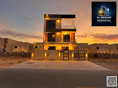 A luxurious villa including electricity, water, and central air conditioning, located directly opposite a mosque and on a main street, with modern des