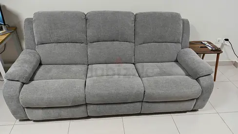 Grey 3-Seater Recliner Sofa in Good Condition, under warranty. With original purchase receipt