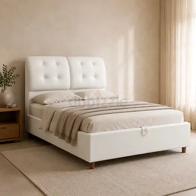 Dual cushion double size hydraulic bed