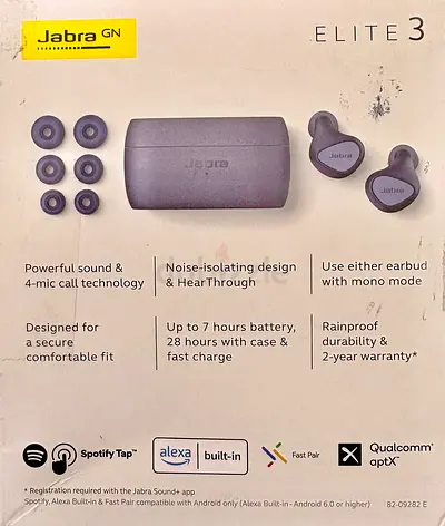 Jabra Elite 3 True Wireless Earbuds with Charging Case