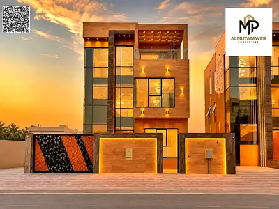 A ready-to-move-in, luxury villa in Al Helio 2, featuring ground, first, and roof levels with 6 rooms. Price includes registration fees, utilities (wa