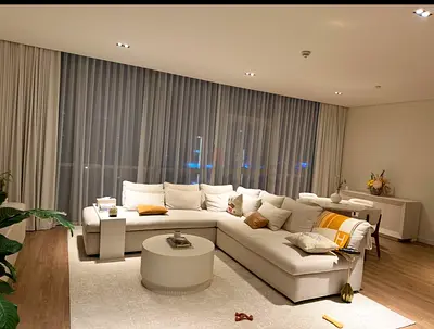 Curtain blind + sheer 2x 420cm x 328cm