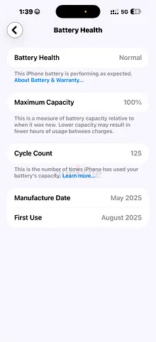 Apple iPhone 16 Pro Max - 256GB - Titanium - 100% Battery Health (Box & Charger) First used