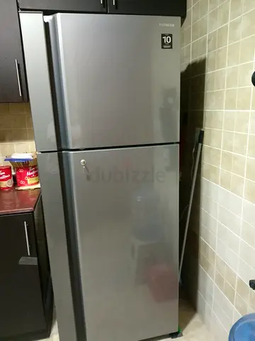 Used Hitachi Top Freezer Refrigerator - 2 Door, Silver