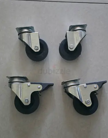 Set of 4 Heavy Duty Swivel Caster Wheels (2-Inch, 2 with Brakes)