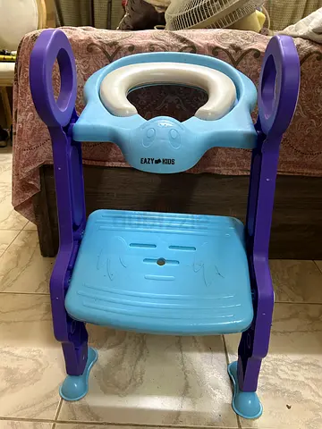Blue and purple plastic baby potty/step chair - lightly used