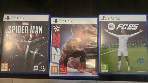 Bundle of 3 PS5 Games: Spider-Man 2, WWE 2K23, FIFA 25