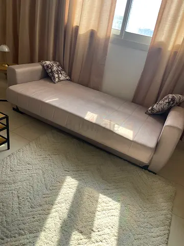 3-seater beige fabric sofa in good condition